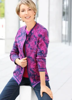 Damen BADER Strickjacke in Jacquard-Dessin