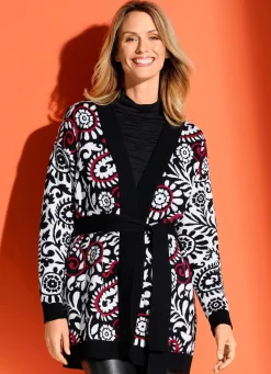 Damen BADER Strickjacke in Jacquard-Dessin
