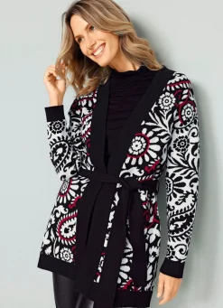Damen BADER Strickjacke in Jacquard-Dessin
