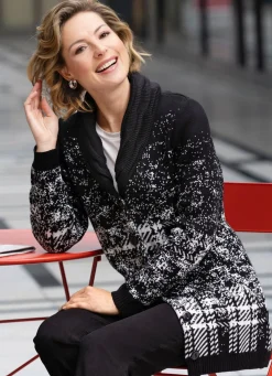 Damen BADER Strickjacke in Jacquard-Dessin