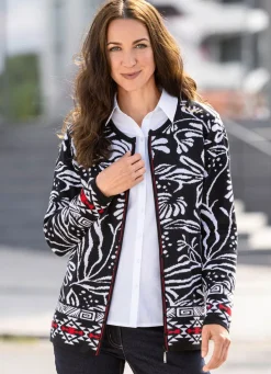 Damen BADER Strickjacke in Jacquard-Dessin