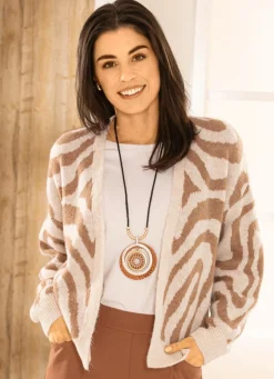 Damen BADER Strickjacke in Jacquard-Dessin
