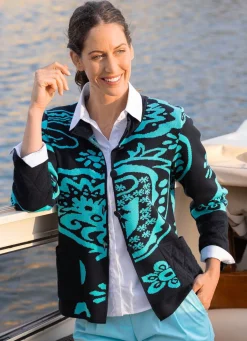 Damen BADER Strickjacke in Jacquard-Dessin