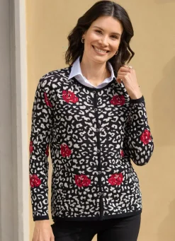Damen BADER Strickjacke in Jacquard-Dessin