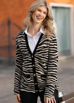 Damen BADER Strickjacke in Jacquard-Dessin