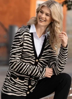 Damen BADER Strickjacke in Jacquard-Dessin