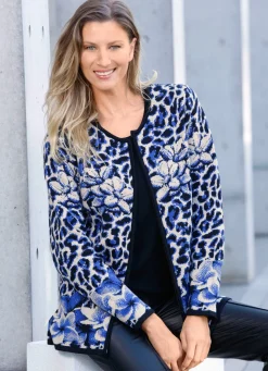 Damen BADER Strickjacke in Jacquard-Dessin