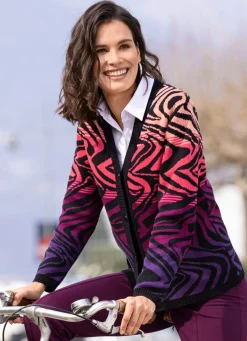 Damen BADER Strickjacke in Jacquard-Dessin