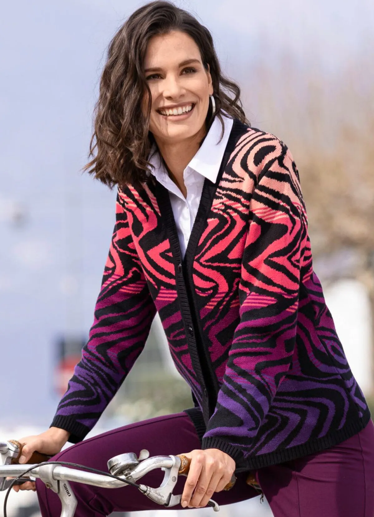 Damen BADER Strickjacke in Jacquard-Dessin