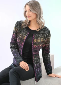 Damen BADER Strickjacke in Jacquard-Dessin