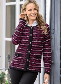 Damen BADER Strickjacke in Jacquard-Dessin