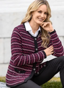 Damen BADER Strickjacke in Jacquard-Dessin