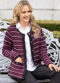 Damen BADER Strickjacke in Jacquard-Dessin