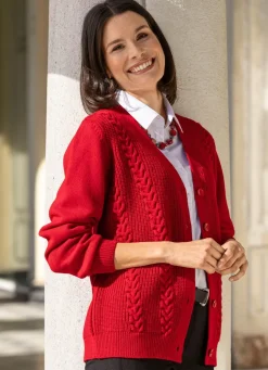 Damen BADER Strickjacke in Strukturmix