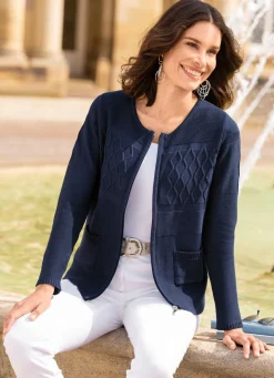 Damen BADER Strickjacke in Strukturmustermix