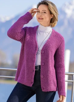 Damen BADER Strickjacke in superflauschigem Grobstrick