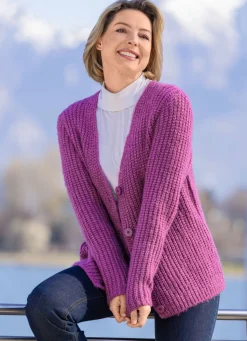 Damen BADER Strickjacke in superflauschigem Grobstrick