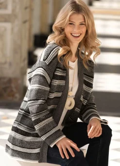 Damen BADER Strickjacke mit Alpaka und in Strukturmix