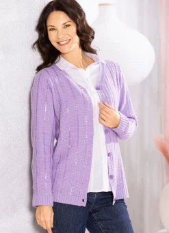 Damen BADER Strickjacke mit edler Paillettenzier