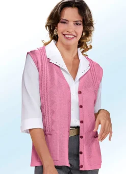 Damen BADER Strickweste mit Zopfdessin