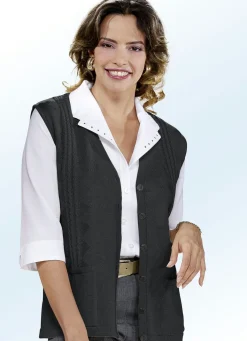 Damen BADER Strickweste mit Zopfdessin