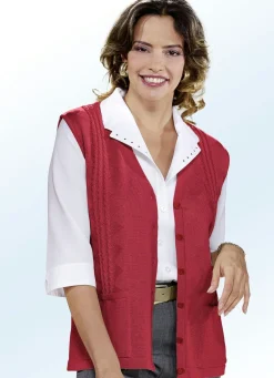 Damen BADER Strickweste mit Zopfdessin