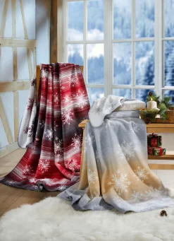 BADER Superangenehmene Wohndecke mit Schneeflockenmotiv