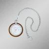Damen WAIDZEIT Taschenuhr mit Walnuss und Edelstahl Gehäuse