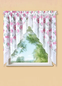 BADER 2-teiliger Fensterbehang mit Rosenmotiv