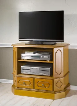 BADER Teilmassive TV-Phono-Kommode mit Metallgriffen