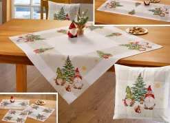 BADER Tischdecke mit weihnachtlichem Wichteldessin