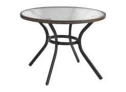 BADER Tisch mit Aluminium-Gestell und Glasplatte