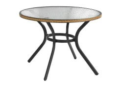 BADER Tisch mit Aluminium-Gestell und Glasplatte