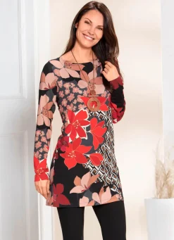 Damen KLAUS MODELLE MADE IN GERMANY Tunika mit farbbrillantem Inkjet-Druck