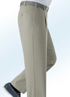 Herren BADER Unterbauch-Jeans mit Bundfalten in 3 Farben