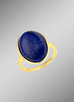 Damen BADER Vergoldeter Damenring mit Lapislazuli