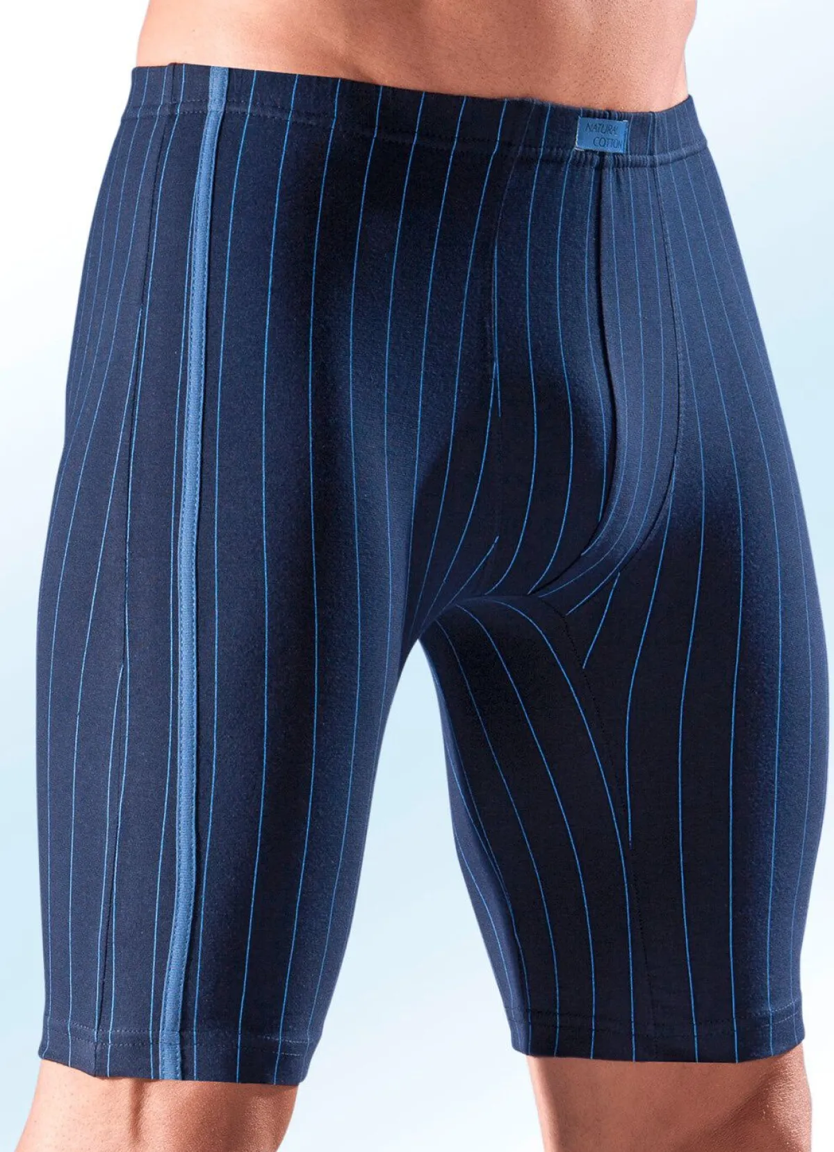 Herren BADER Viererpack Longpants, gestreift