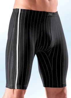 Herren BADER Viererpack Longpants, gestreift