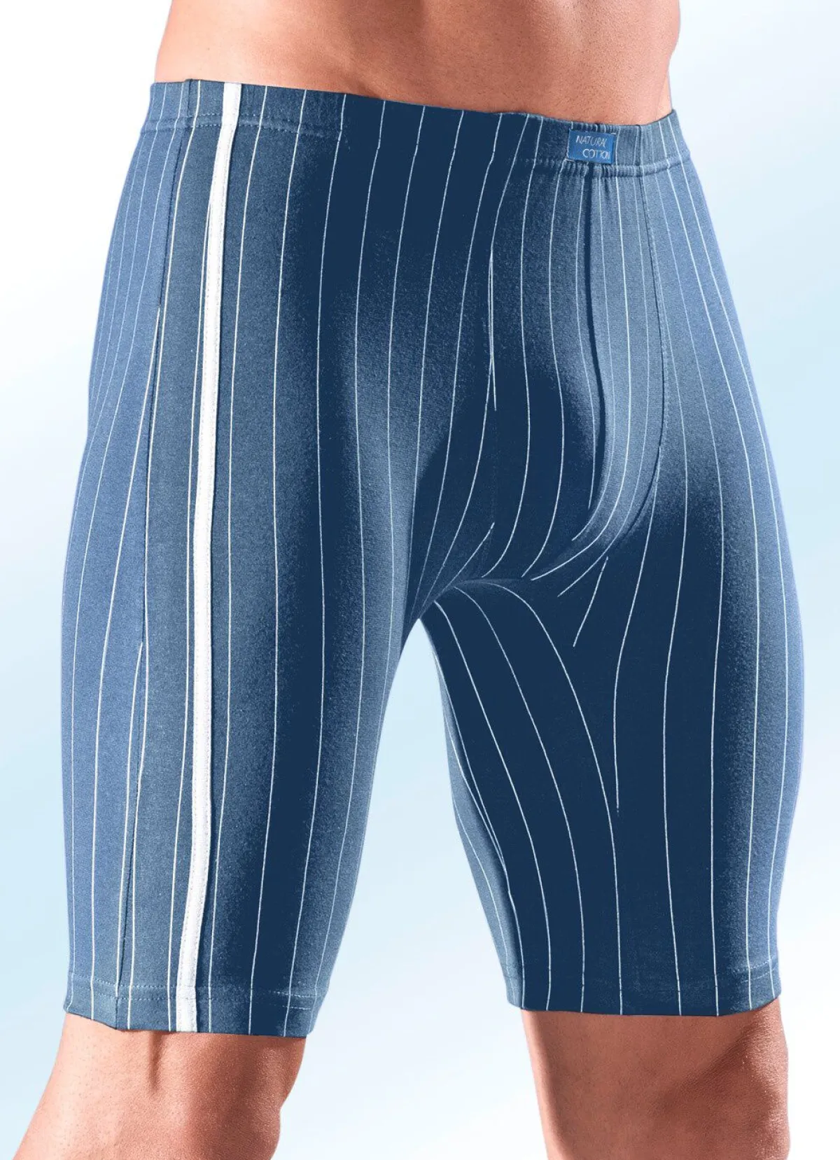 Herren BADER Viererpack Longpants, gestreift