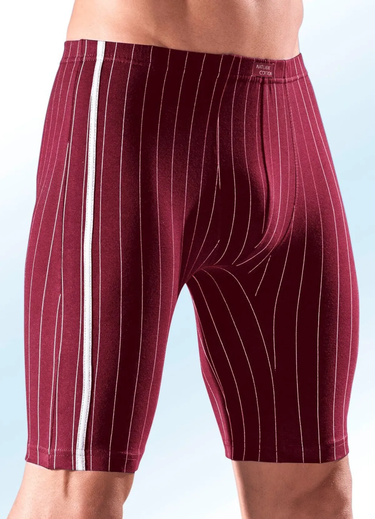 Herren BADER Viererpack Longpants, gestreift