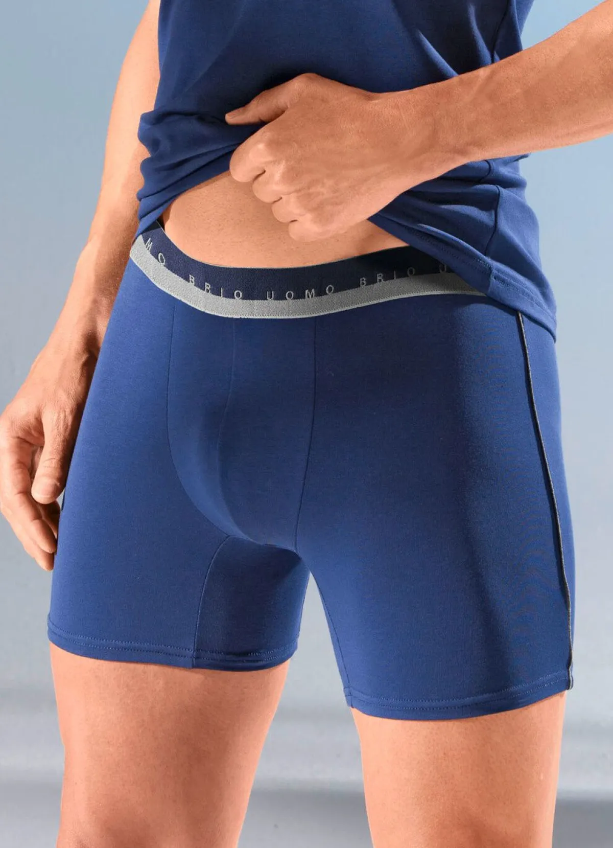 Herren BADER Viererpack Pants, uni, mit Elastikbund