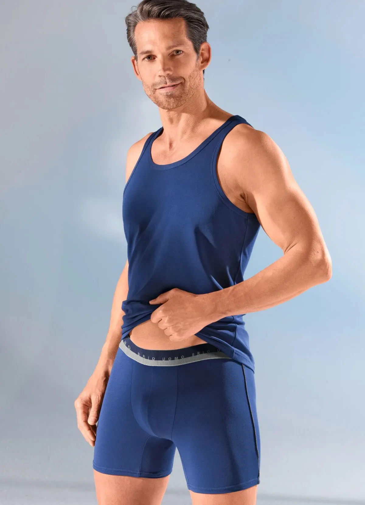 Herren BADER Viererpack Pants, uni, mit Elastikbund