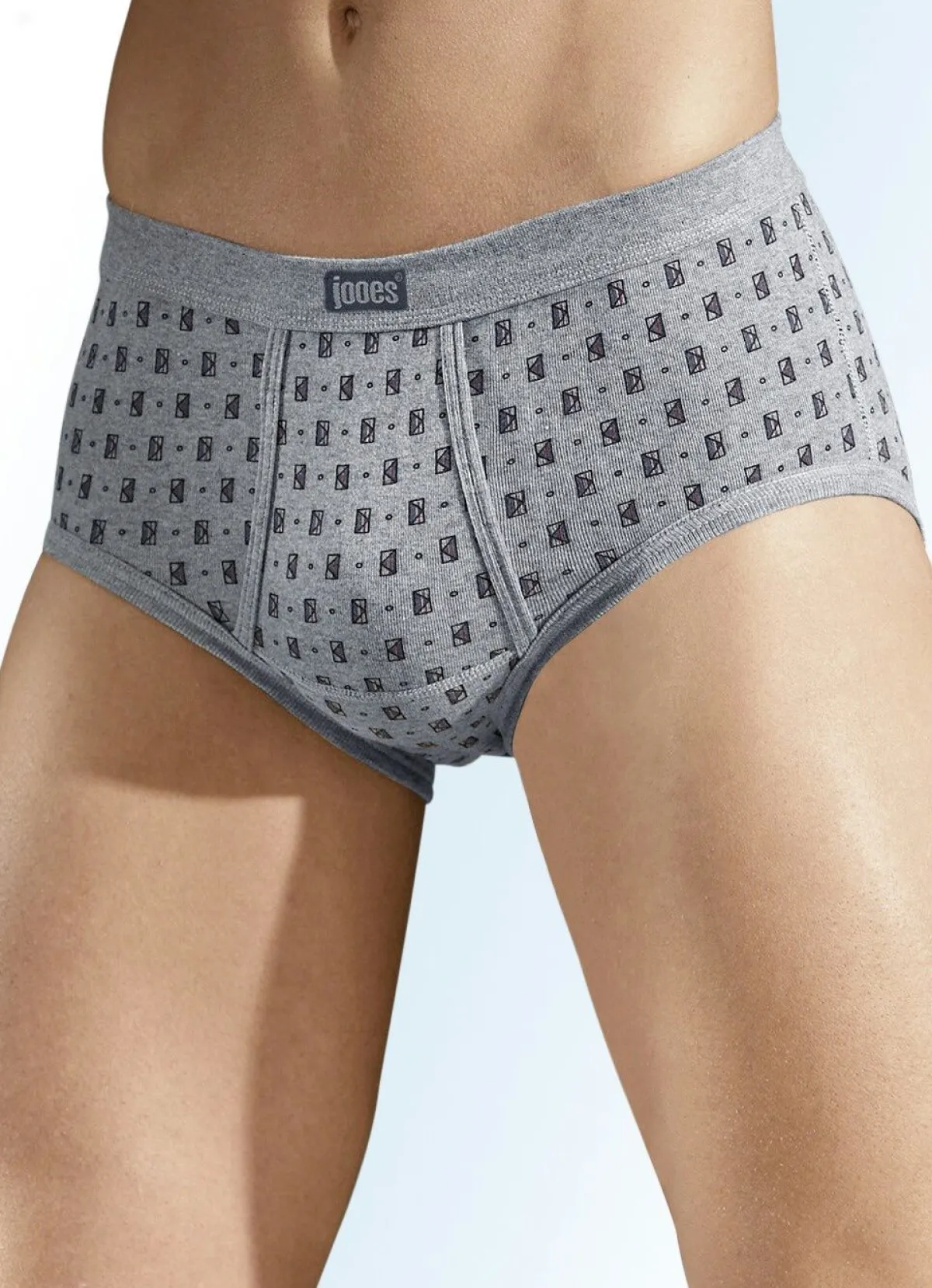 Herren BADER Viererpack Slips aus Feinripp, bunt dessiniert