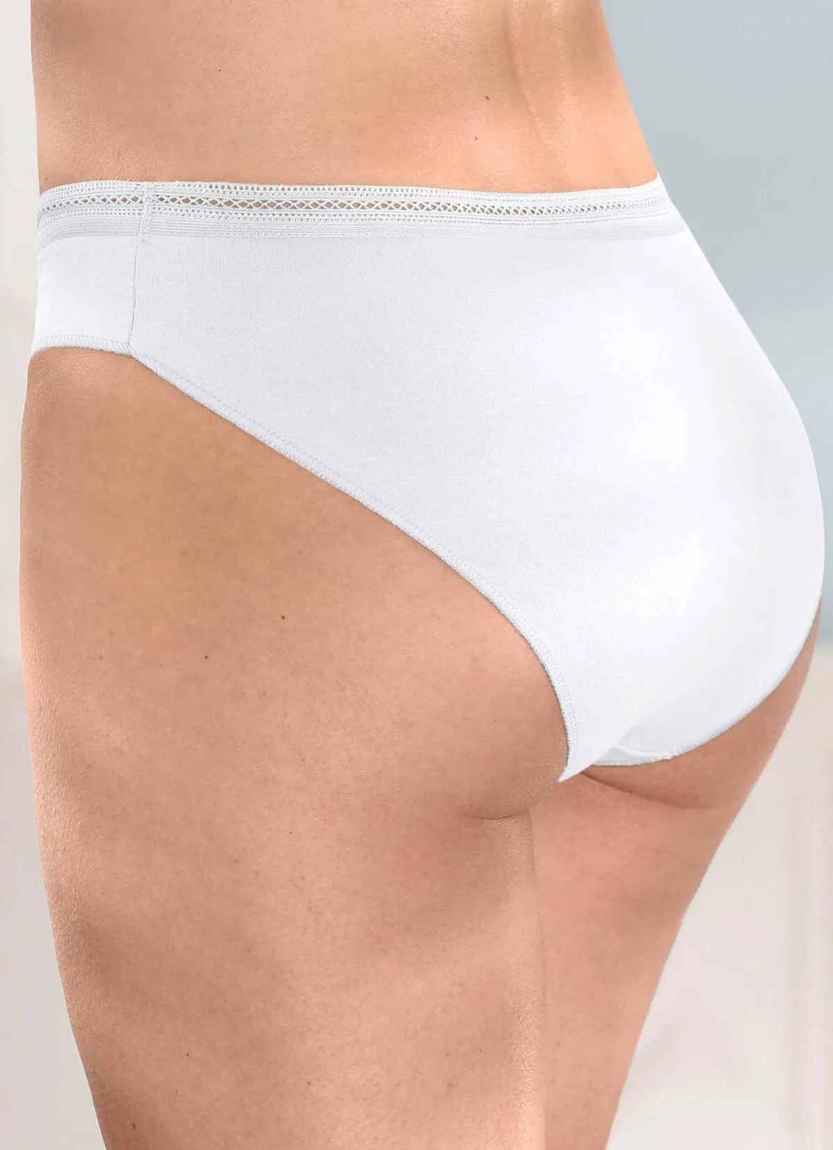 Damen BADER Viererpack Slips mit dekorativem Elastikbund