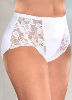 Damen BADER Viererpack Slips mit Elastikspitze