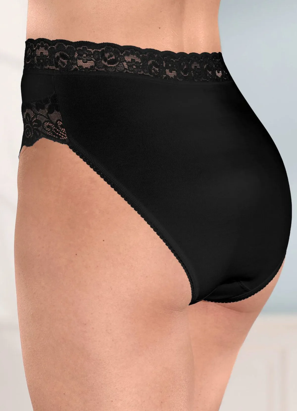 Damen BADER Viererpack Slips mit elastischer Spitze