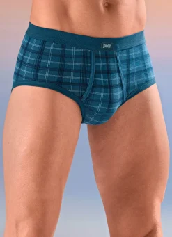 Herren BADER Viererpack Slips mit Karodessin