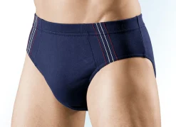 Herren BADER Viererpack Slips, uni mit seitlichen Kontrasten