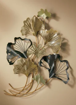 BADER Wanddekoration Ginkgoblätter aus Metall