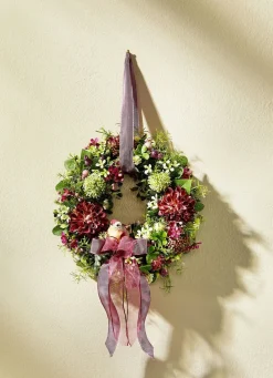 BADER Wandkranz mit Dahlien, Allium und kleinen Blüten